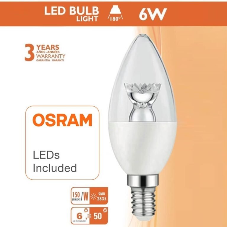 Bombilla LED Vela con Lente 6W E14 C37 180º - OSRAM CHIP DURIS E 2835