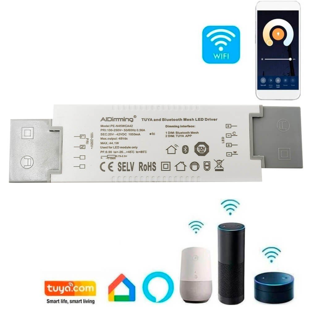 Driver SMART WIFI DIMABLE para Luminarias LED de Hasta 44W - 1050mA