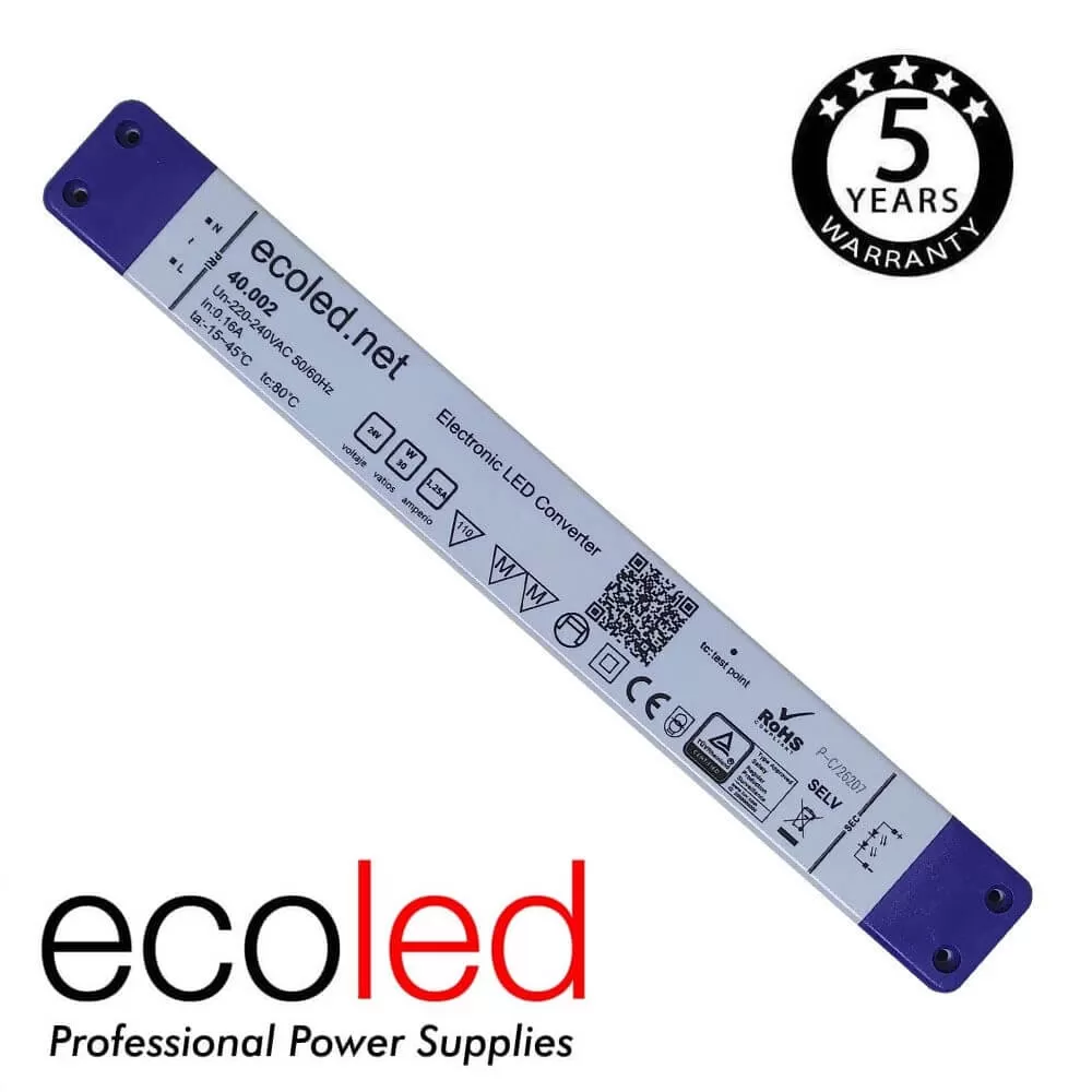 Fuente Alimentación SLIM PROFESIONAL - SLIM - 24V 30W - ECOLED - IP20 - TÜV