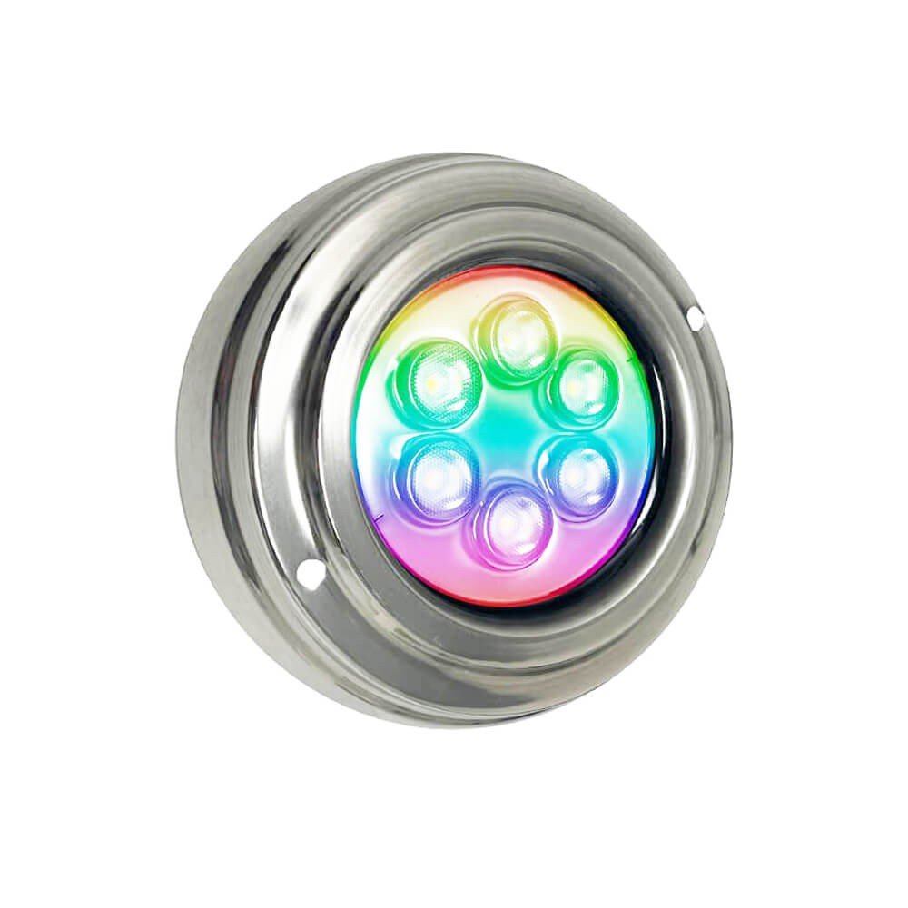 Lámpara LED RGB Sumergible 18W - DC12V - IP68 - Acero Inoxidable 316