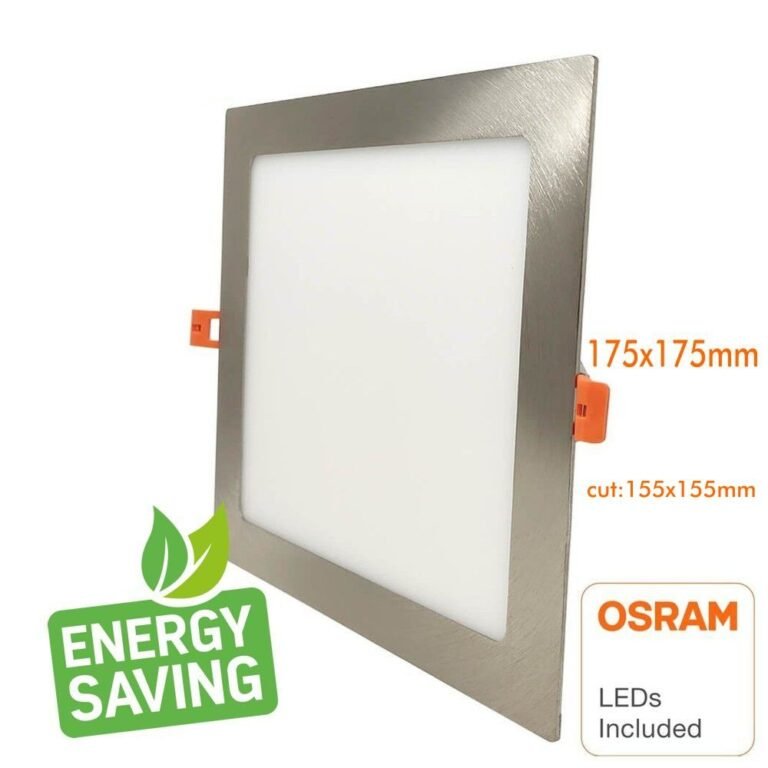 Placa LED Slim Cuadrada 15W Acero Inox - CCT - OSRAM CHIP DURIS E 2835