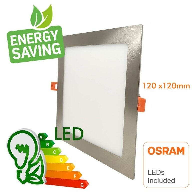 Placa LED Slim Cuadrada 8W Acero Inox - CCT - OSRAM CHIP DURIS E 2835