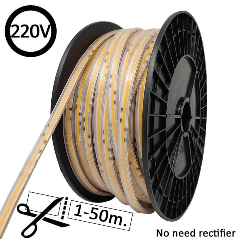 Tira LED COB 220V | CORTE A MEDIDA | 640 LED/m | 50m | FLIP CHIP | 1650Lm | 15W/M | CRI90 | IP67 | Corte 100cm