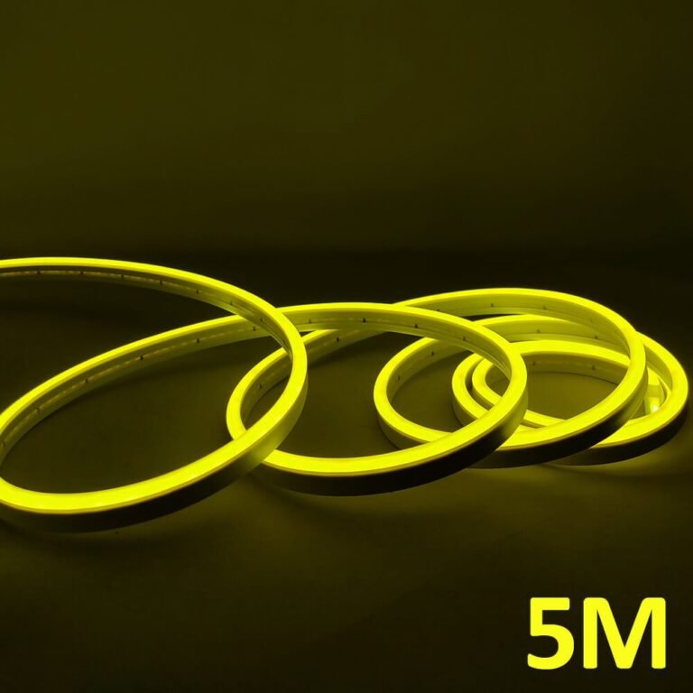 Neón LED - 5 metros - AMARILLO INTENSO - LED 6mm- 12V - Corte 2,5cm