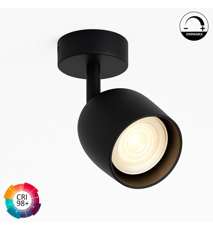 Aplique LED 8W Orientable | LEIDEN NEGRO| Regulable TRIAC | 24º | CRI+98